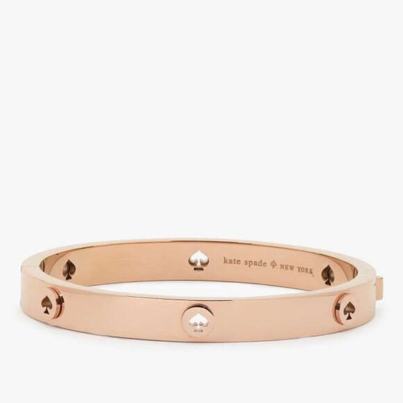 KATE SPADE Spot The Spade Studded Hinged Bangle Bracelet in Rose Gold - Picture 1 of 16
